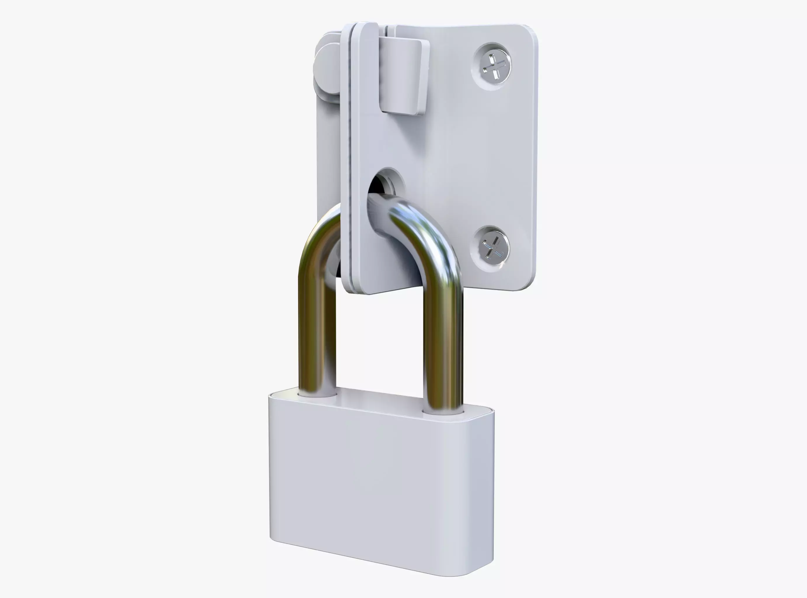 Security Padlock with Hasp Lock M1 3D model_0