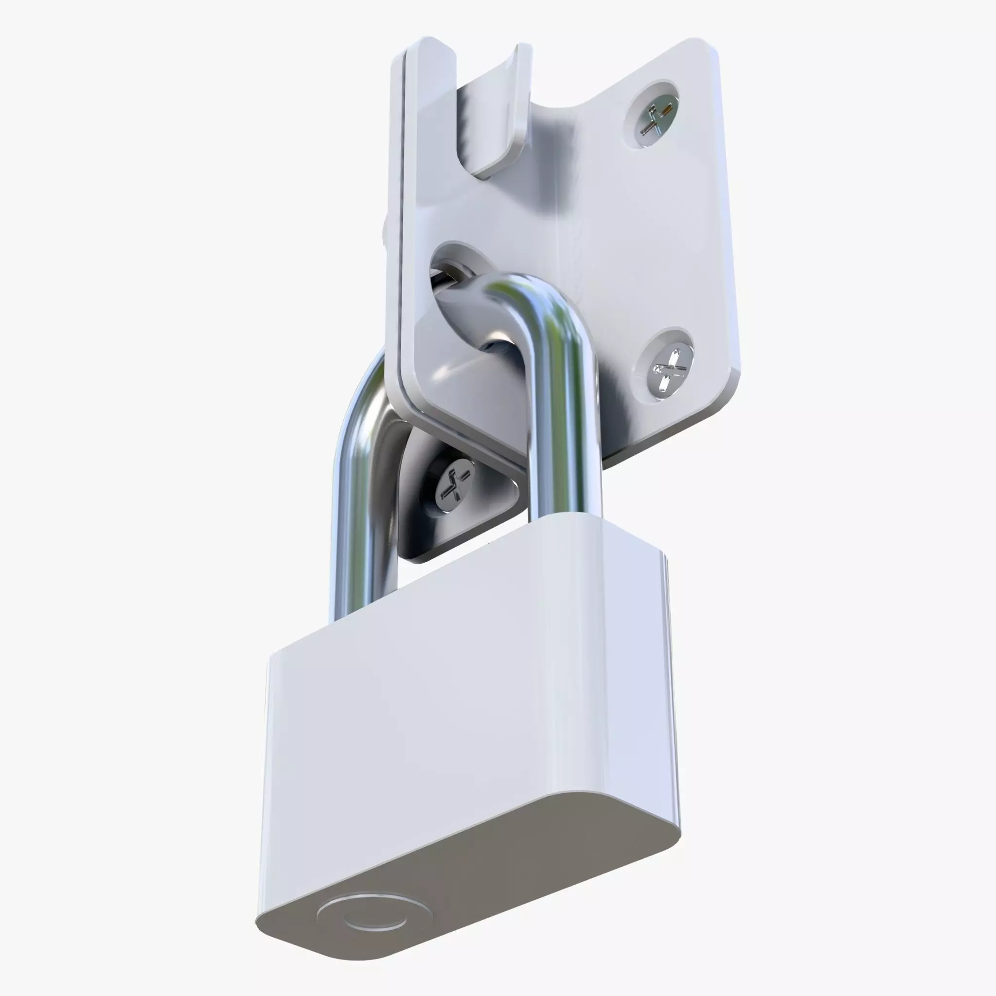 Security Padlock with Hasp Lock M1 3D model_1