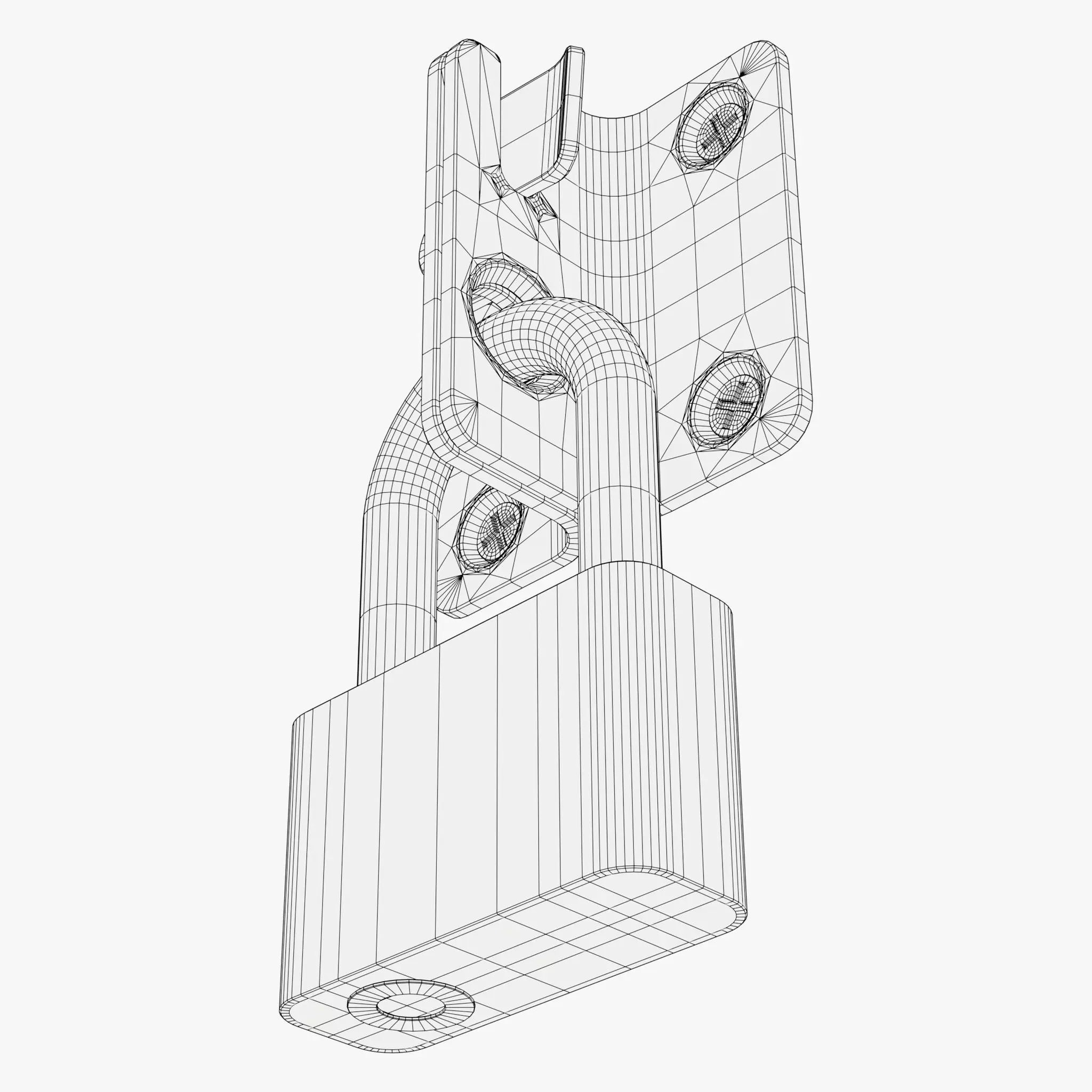 Security Padlock with Hasp Lock M1 3D model_7
