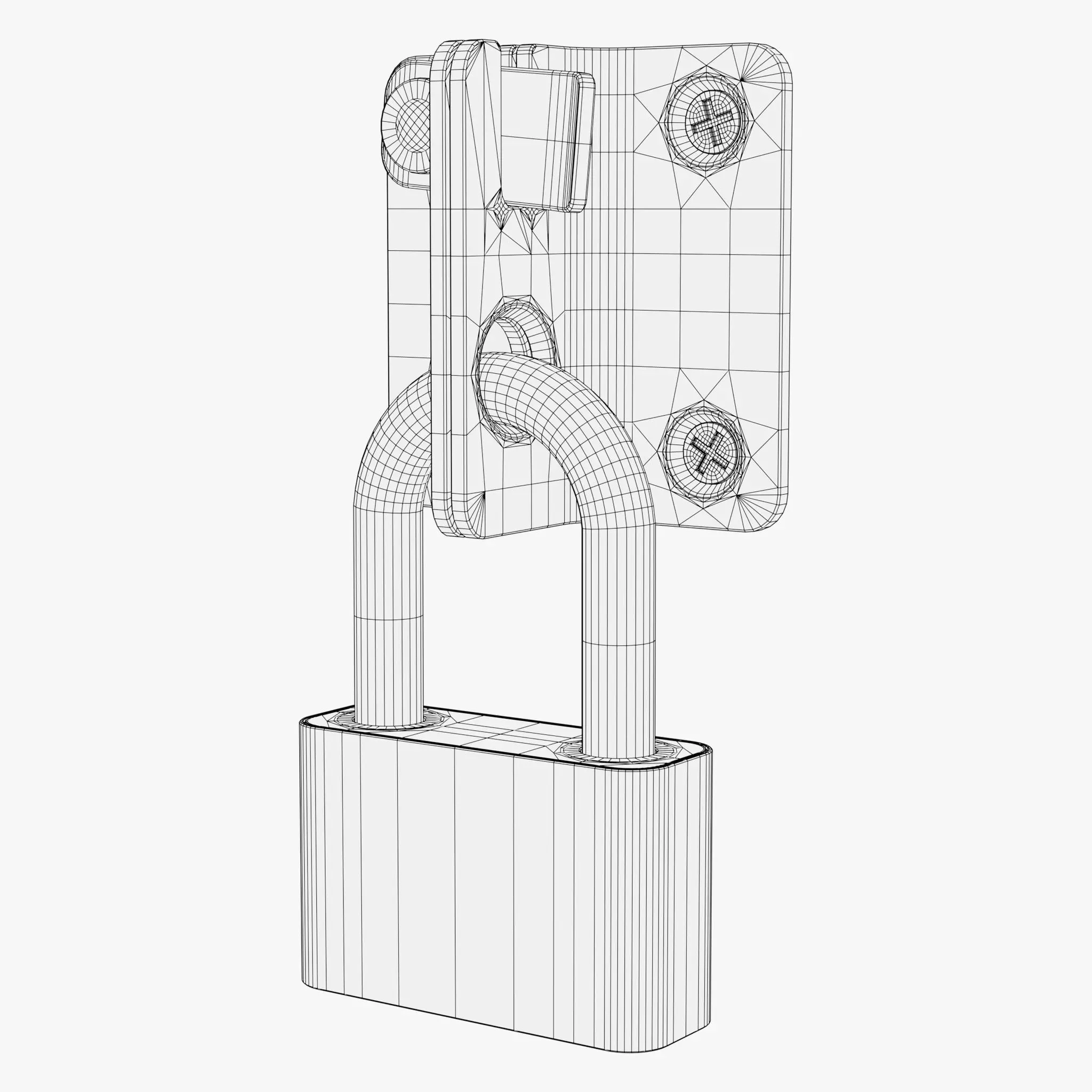 Security Padlock with Hasp Lock M1 3D model_6