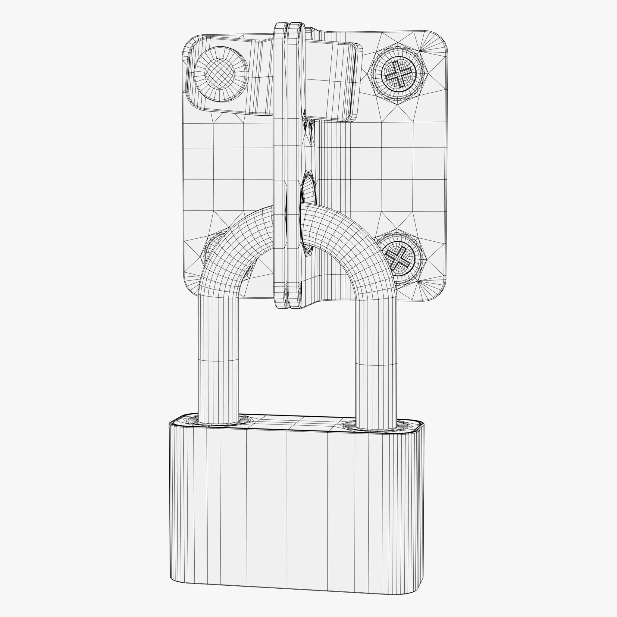 Security Padlock with Hasp Lock M1 3D model_11