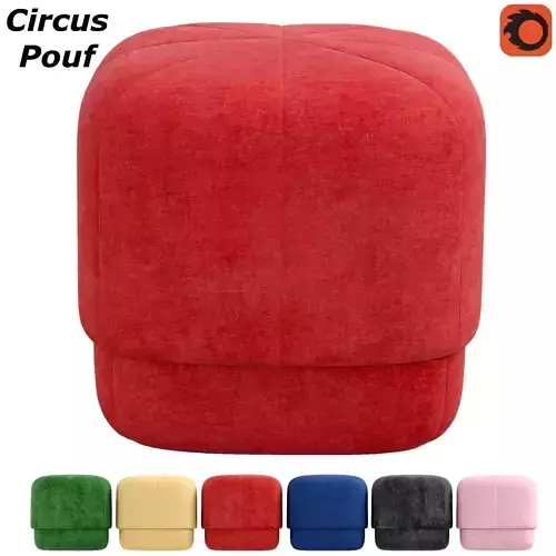 Circus Pouf Low-poly 3D model