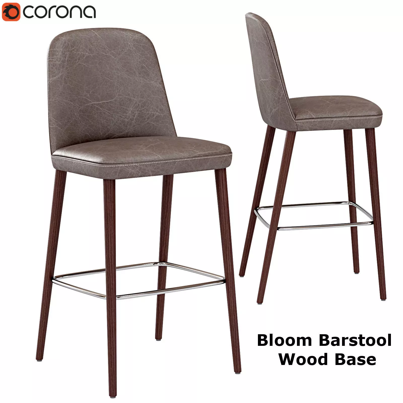 Bloom barstool Low-poly 3D model