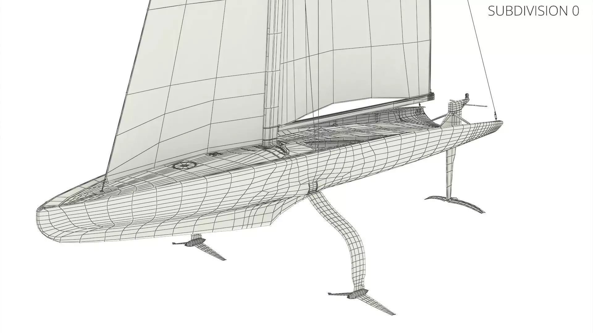 Omega Sponsored Racing Yacht AC75 Red 3D model_8