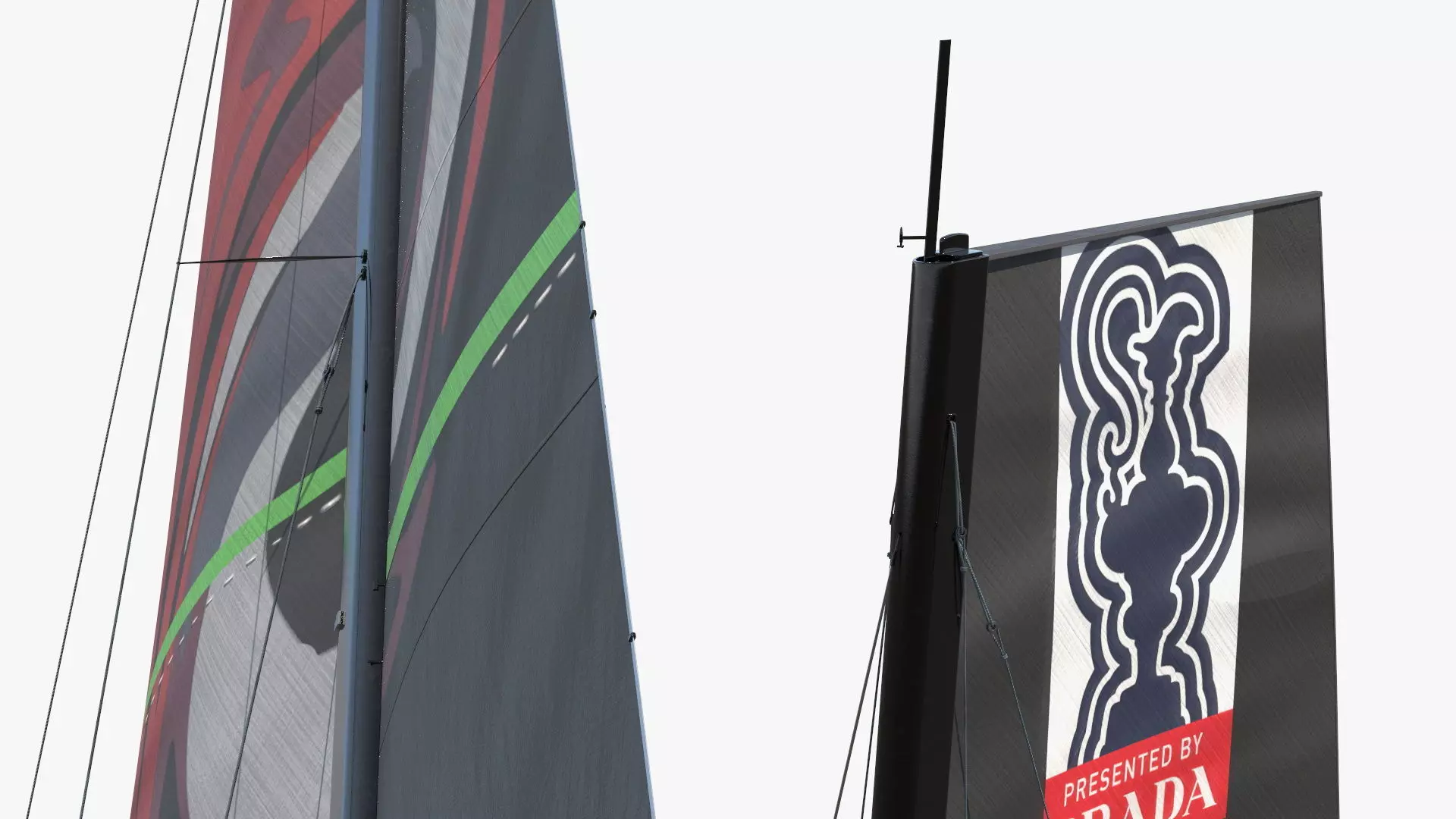 Omega Sponsored Racing Yacht AC75 Red 3D model_6