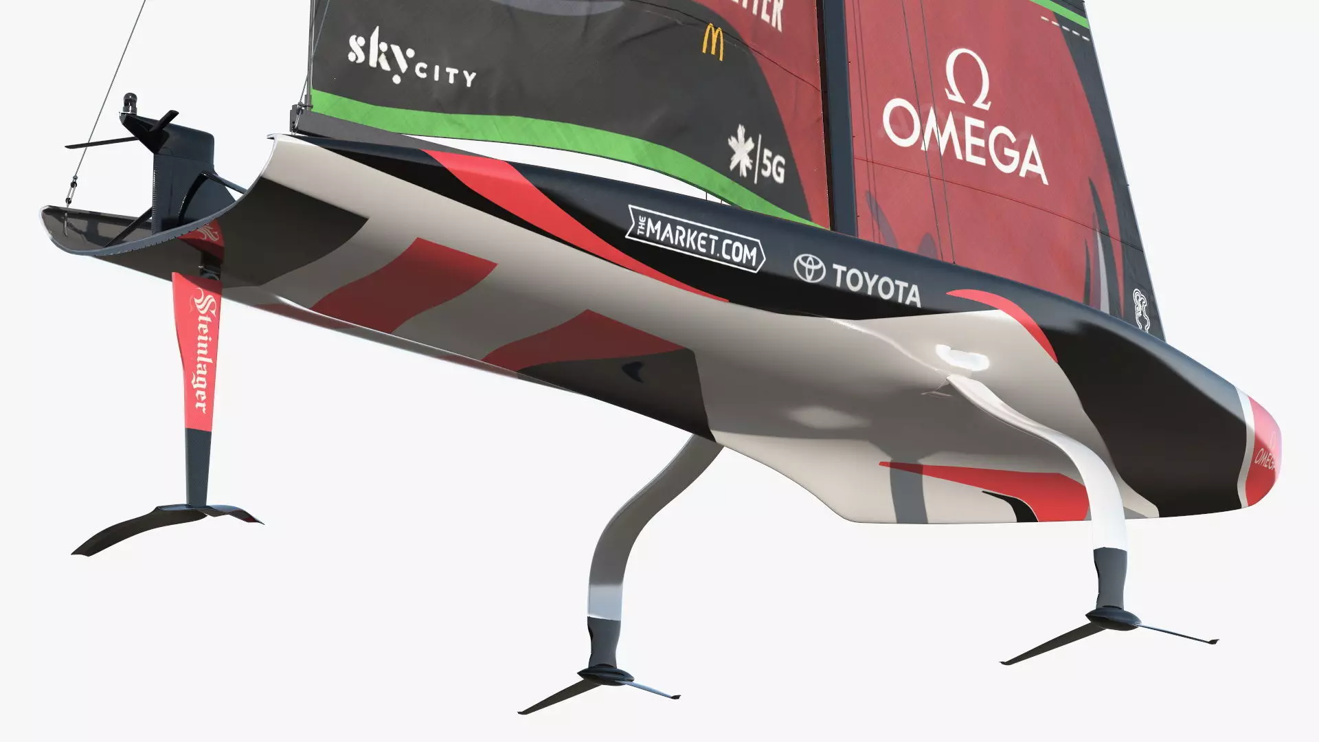 Omega Sponsored Racing Yacht AC75 Red 3D model_5