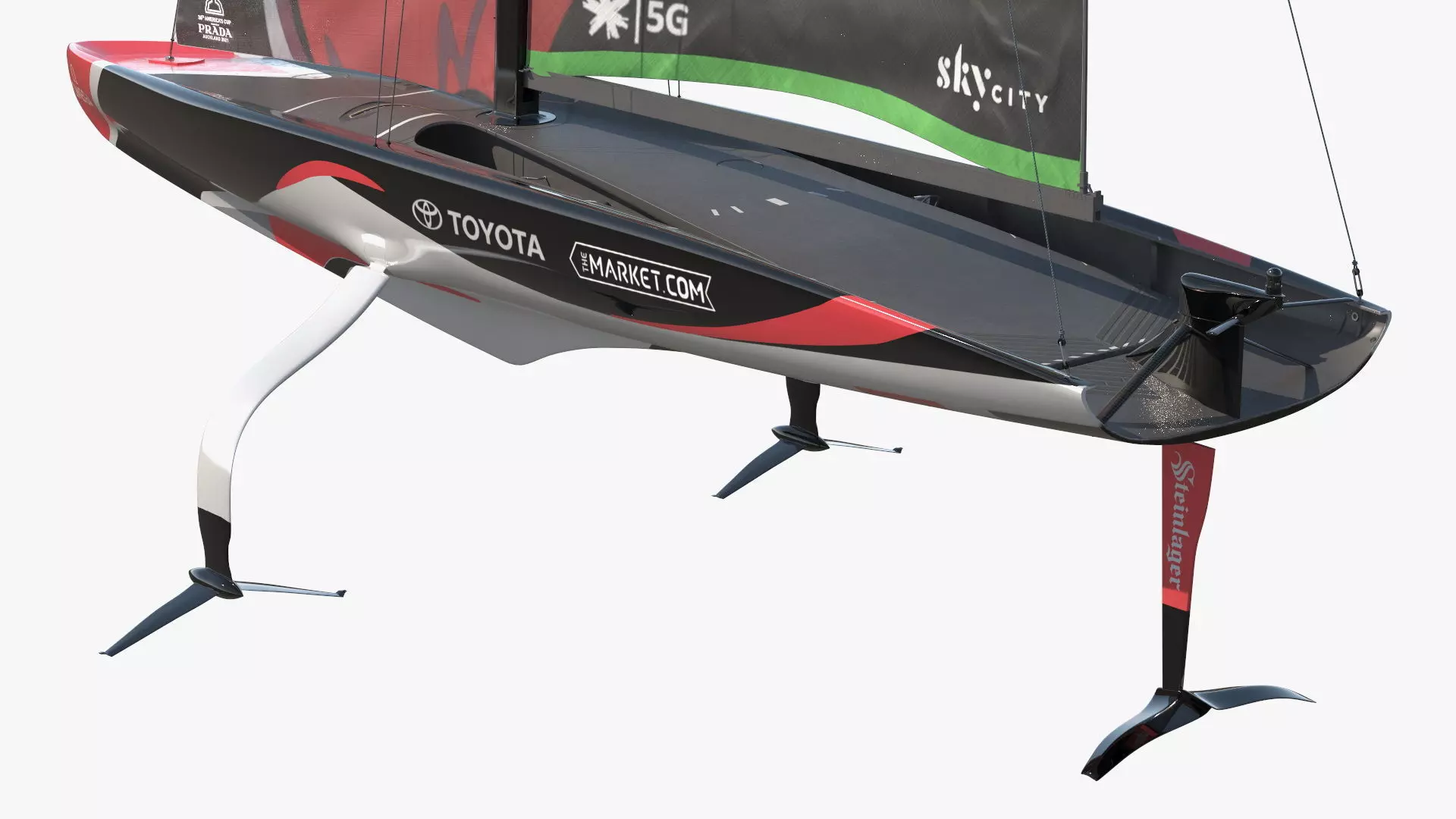 Omega Sponsored Racing Yacht AC75 Red 3D model_4