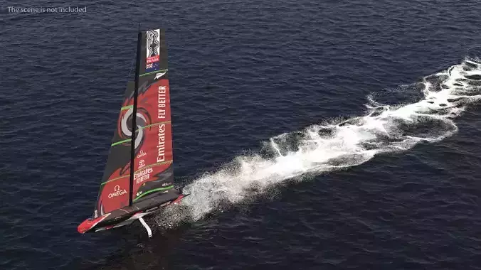 Omega Sponsored Racing Yacht AC75 Red 3D model Omega Sponsored Racing Yacht AC75 Red 3D model