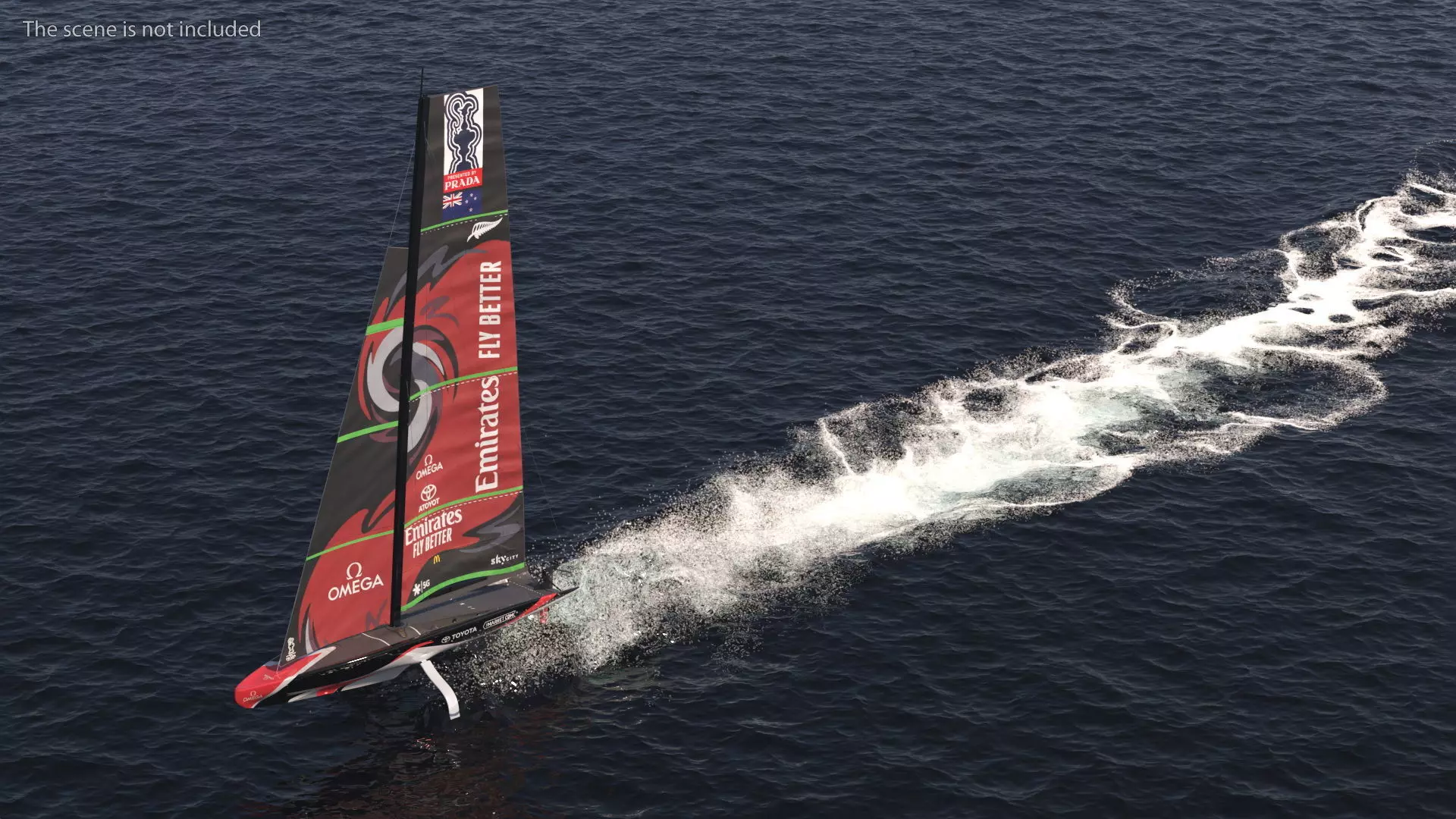 Omega Sponsored Racing Yacht AC75 Red 3D model_0