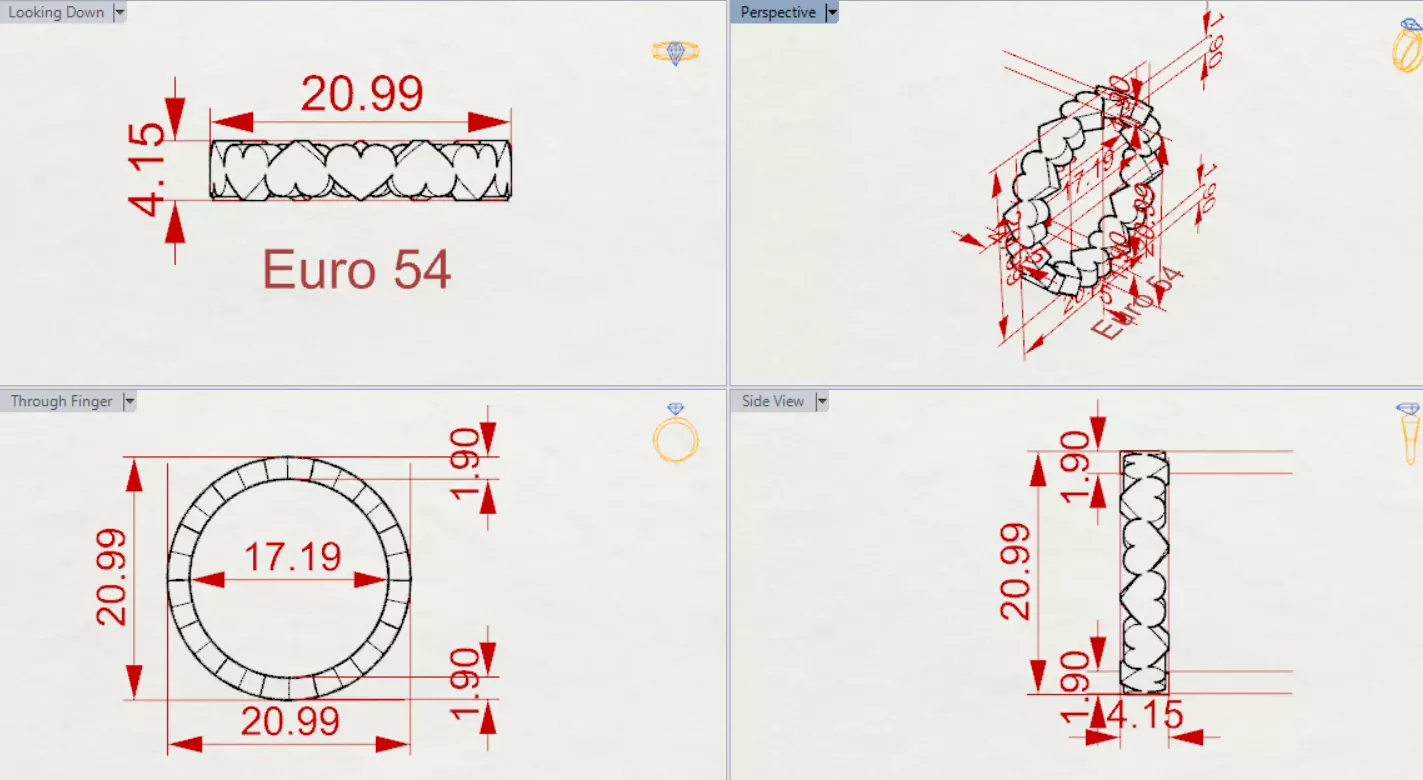 STL 3dm Ring Eternity Ring with Gold Hearts gr0145 3D print model_20