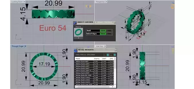 STL 3dm Ring Eternity Ring with Gold Hearts gr0145 3D print model