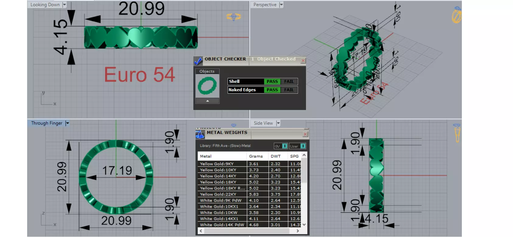 STL 3dm Ring Eternity Ring with Gold Hearts gr0145 3D print model_0