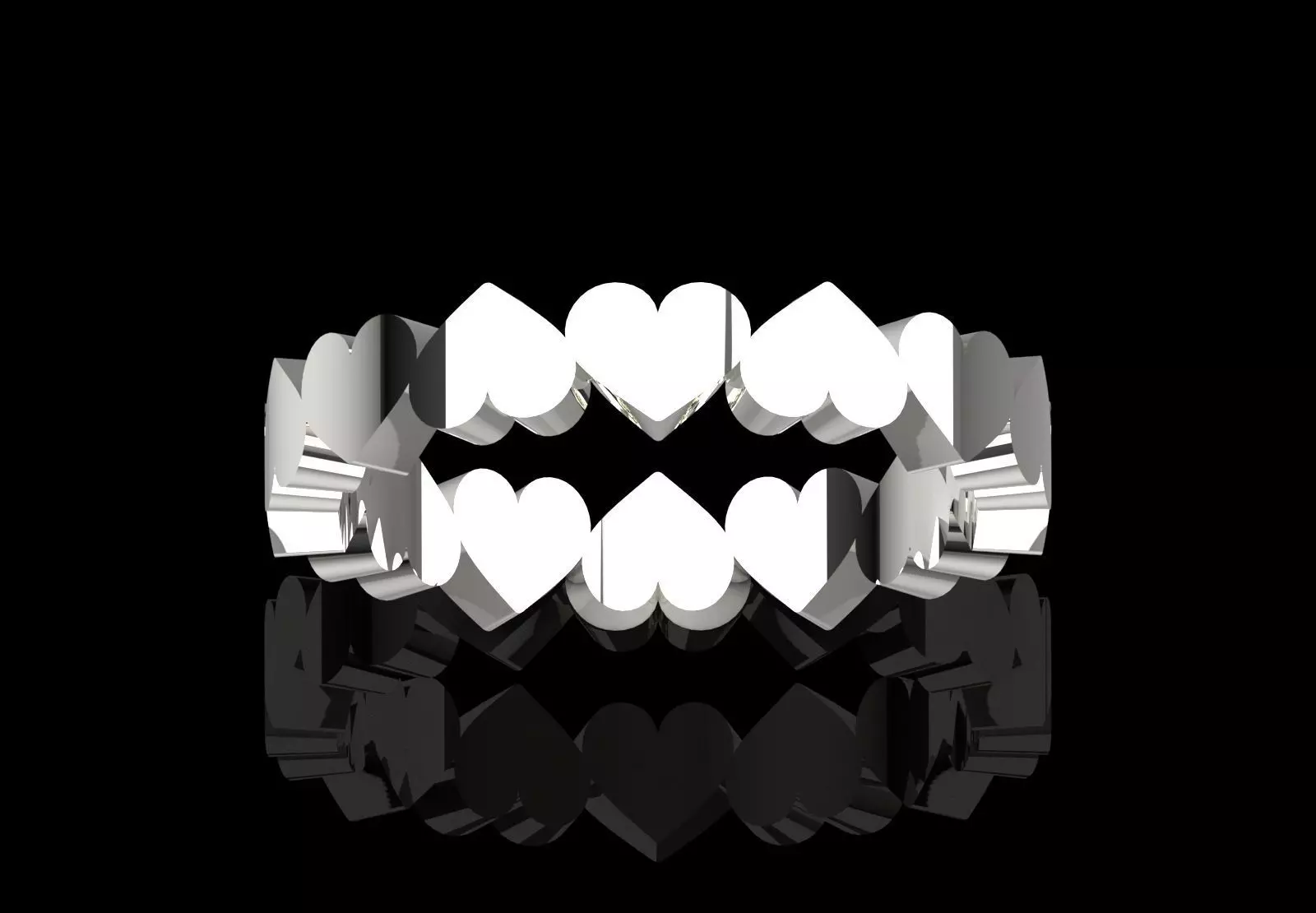 STL 3dm Ring Eternity Ring with Gold Hearts gr0145 3D print model_12