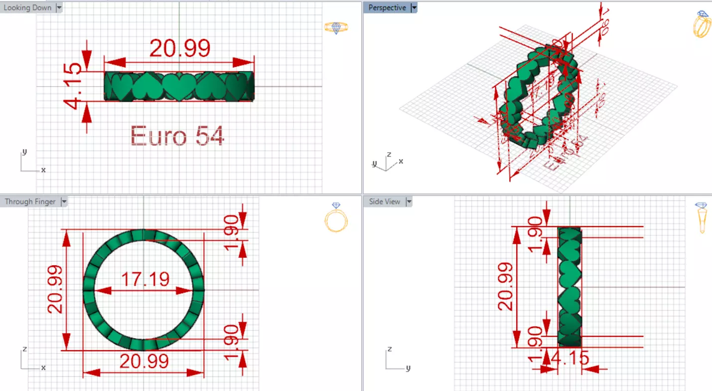 STL 3dm Ring Eternity Ring with Gold Hearts gr0145 3D print model_18