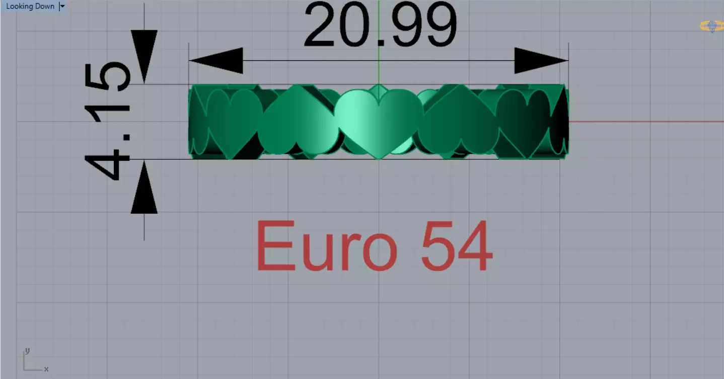 STL 3dm Ring Eternity Ring with Gold Hearts gr0145 3D print model_10