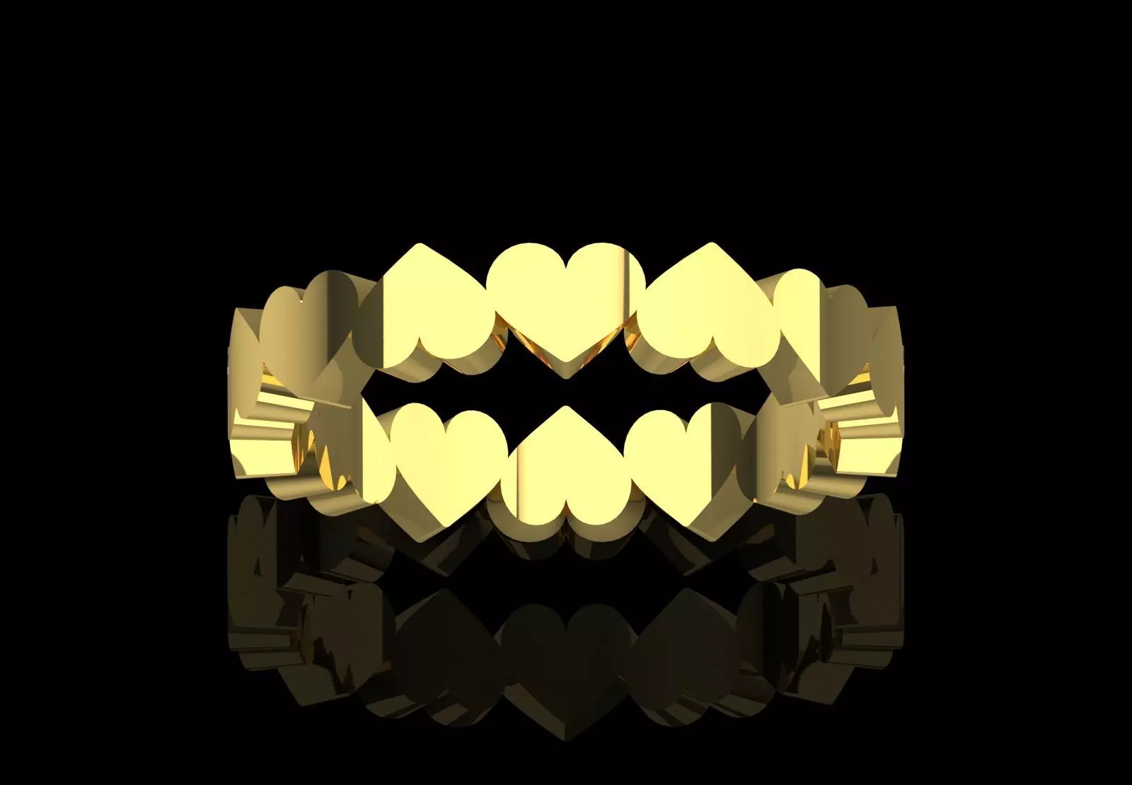 STL 3dm Ring Eternity Ring with Gold Hearts gr0145 3D print model_14