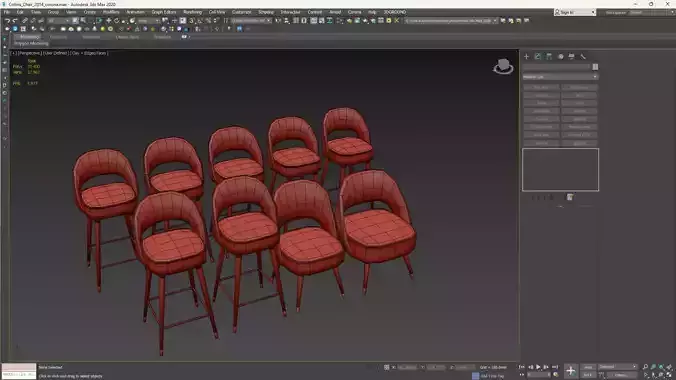 Collins Chair Low-poly 3D model 6