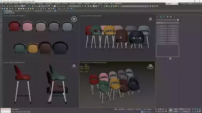Collins Chair Low-poly 3D model 4
