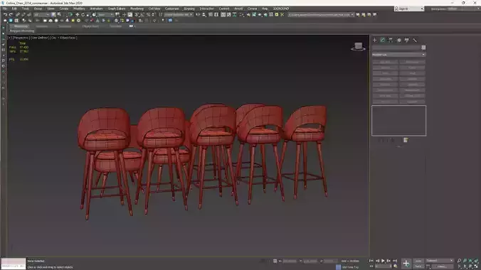 Collins Chair Low-poly 3D model 7
