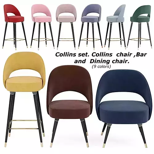 Collins Chair Low-poly 3D model 2