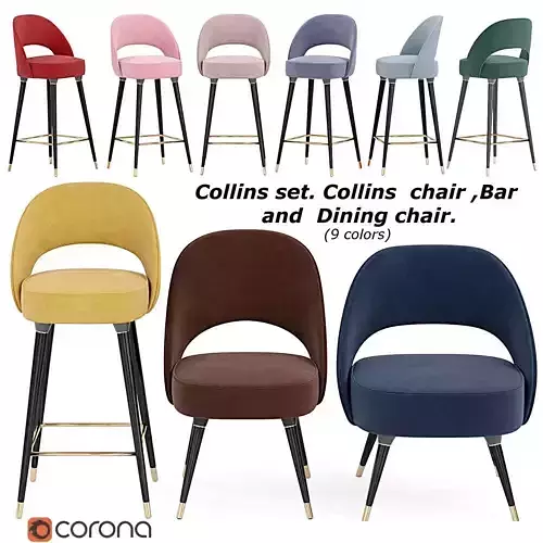 Collins Chair Low-poly 3D model