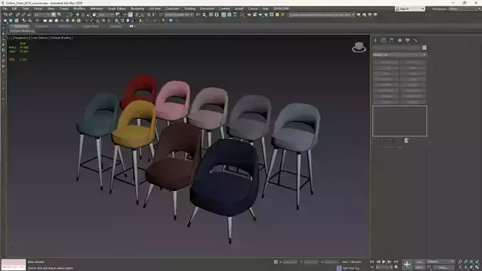 Collins Chair Low-poly 3D model 5