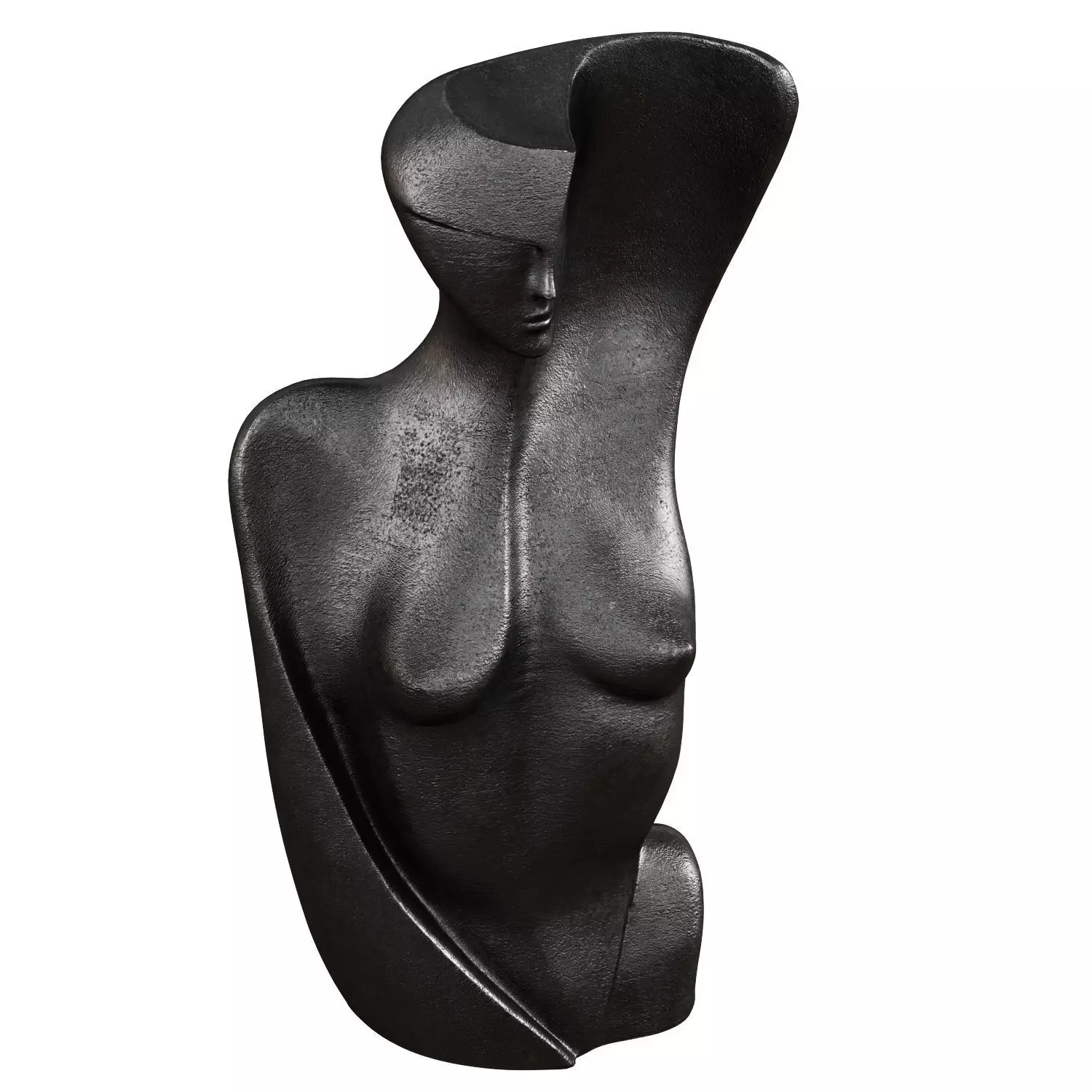 Female abstract metal sculpture 3D model_1