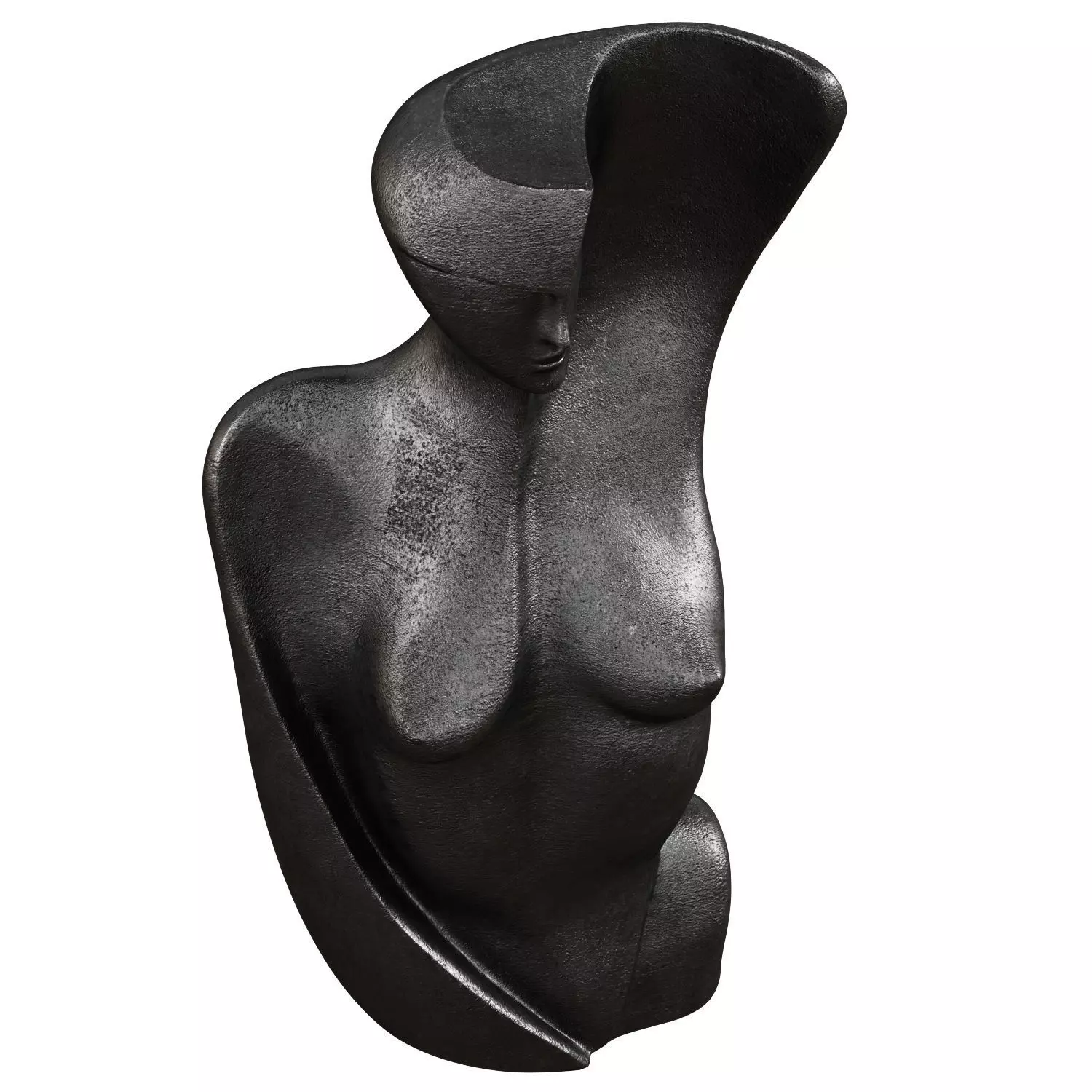 Female abstract metal sculpture 3D model_3
