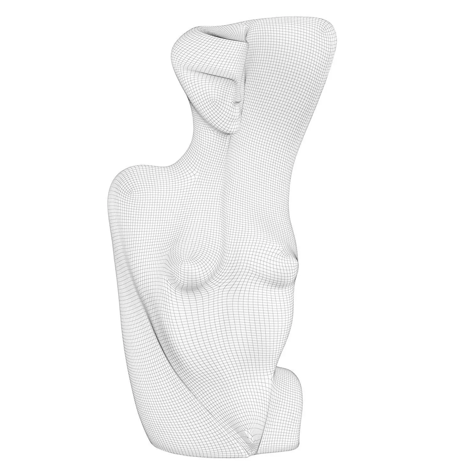 Female abstract metal sculpture 3D model_6