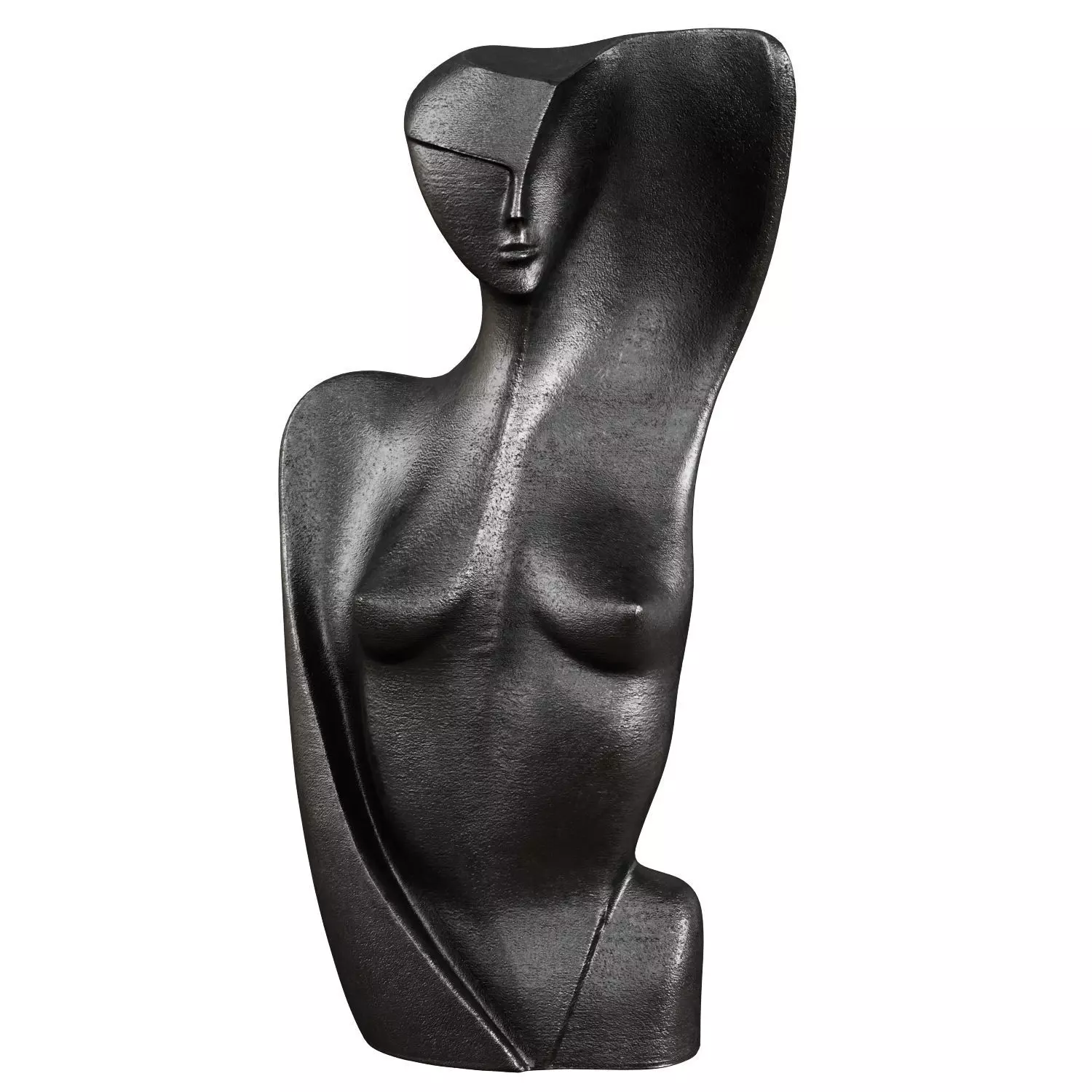 Female abstract metal sculpture 3D model_0