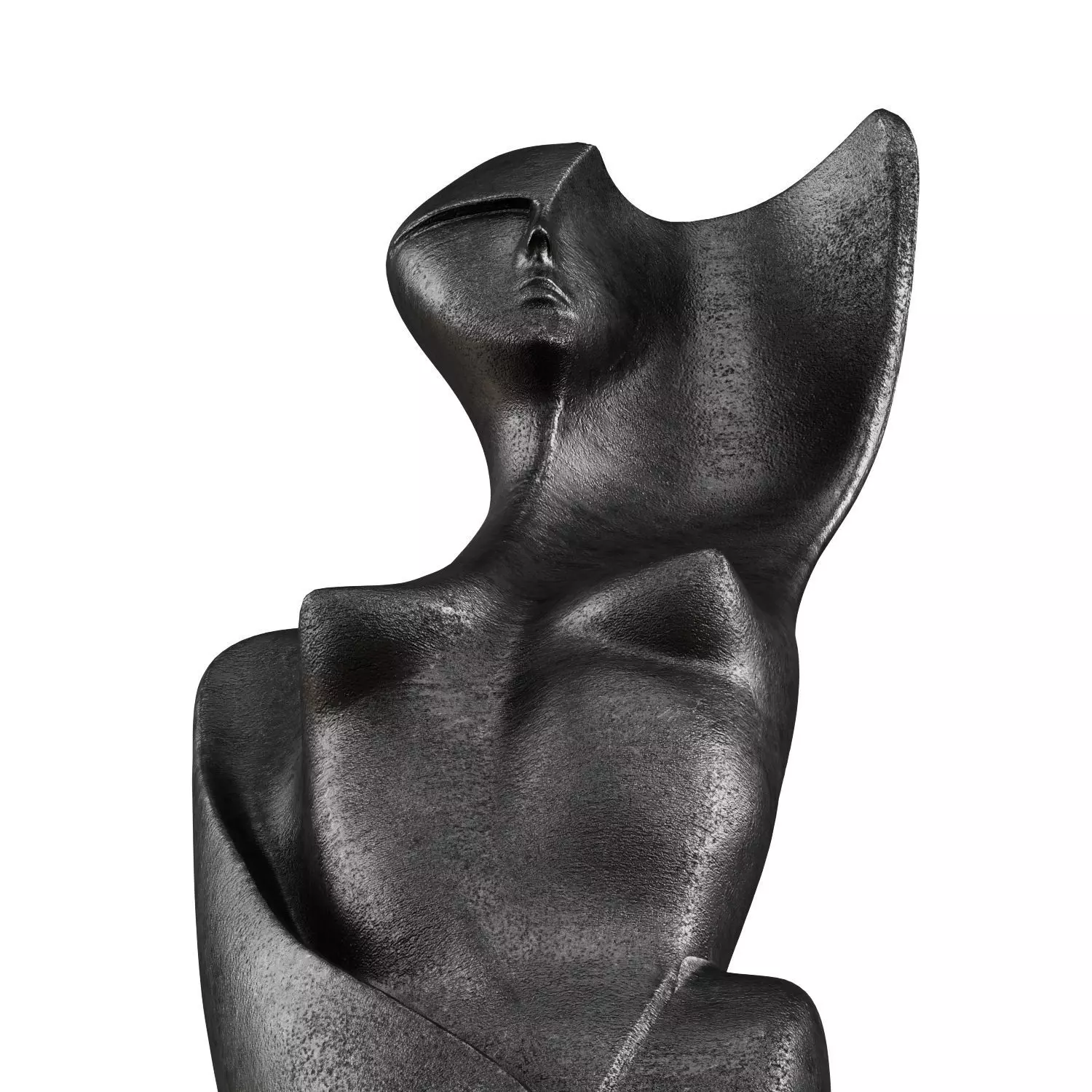 Female abstract metal sculpture 3D model_4