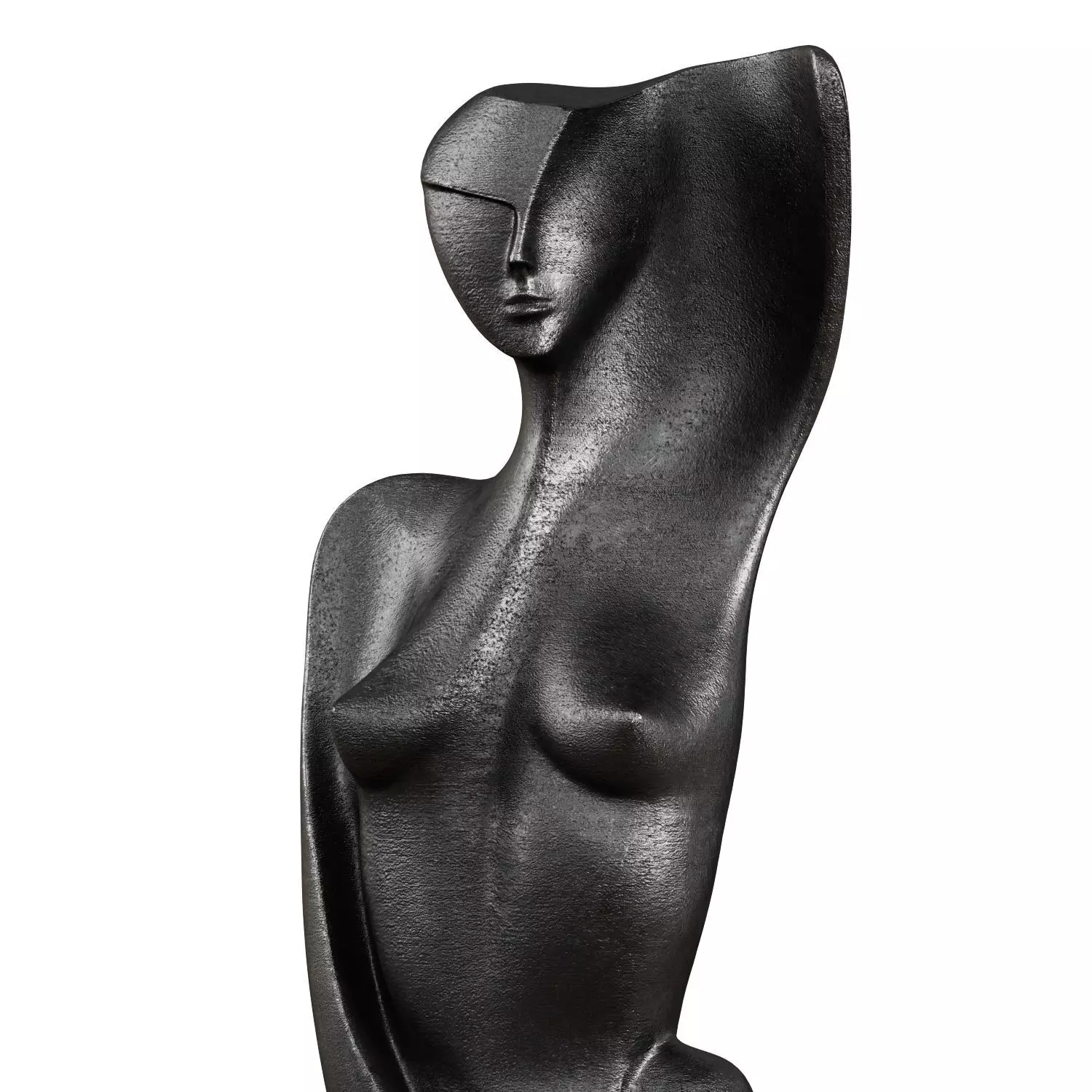 Female abstract metal sculpture 3D model_2