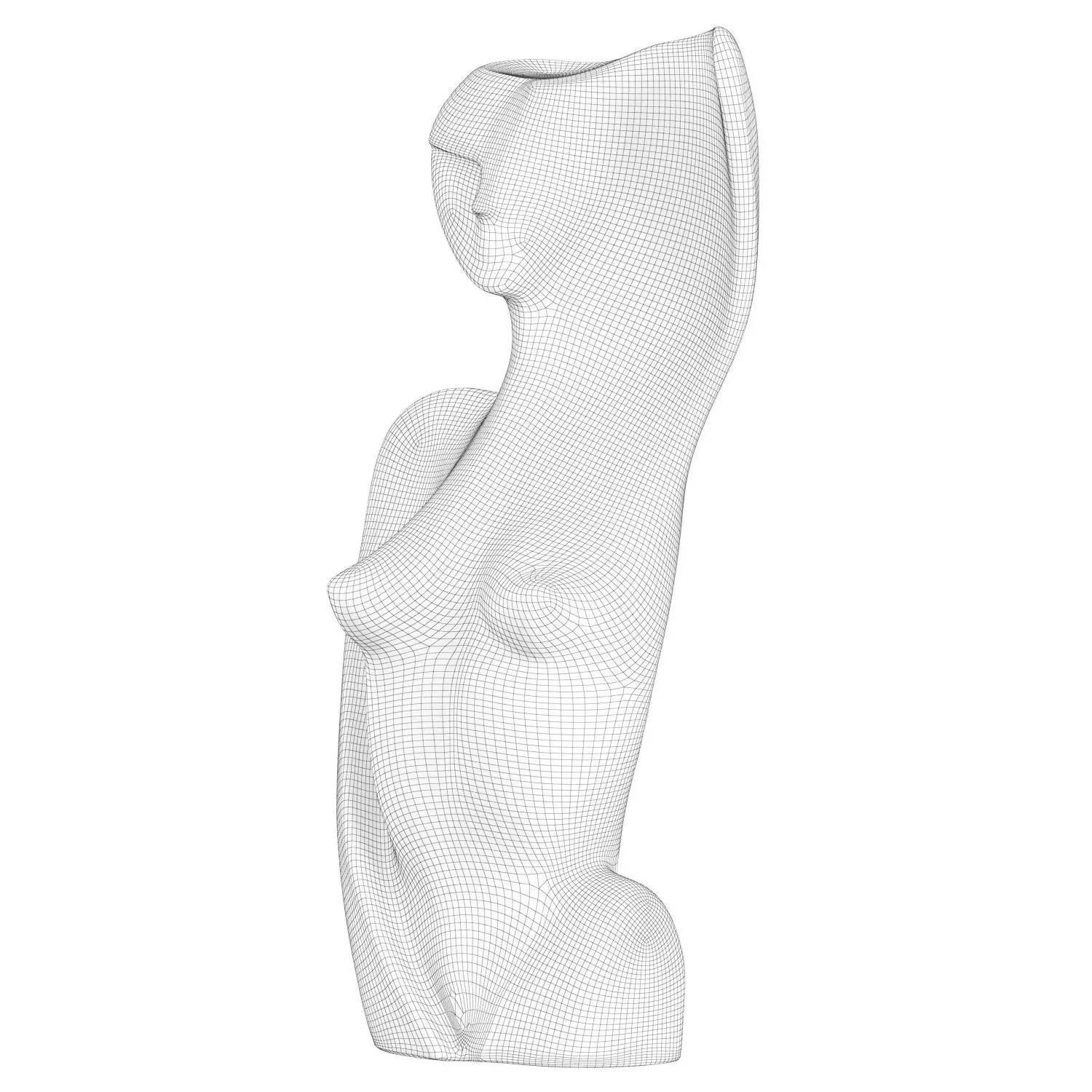 Female abstract metal sculpture 3D model_5