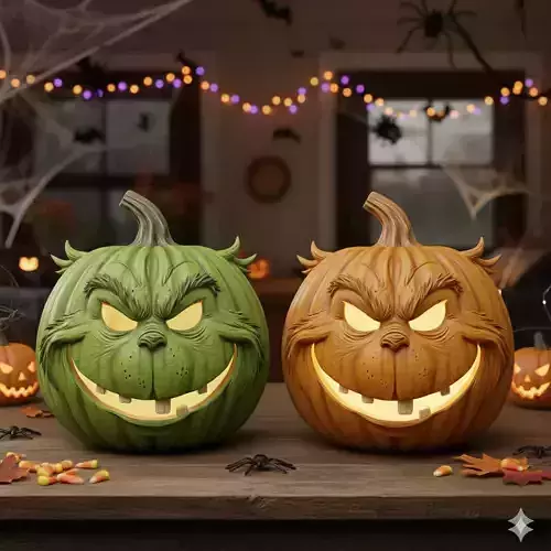 Grinch Pumpkin for Halloween