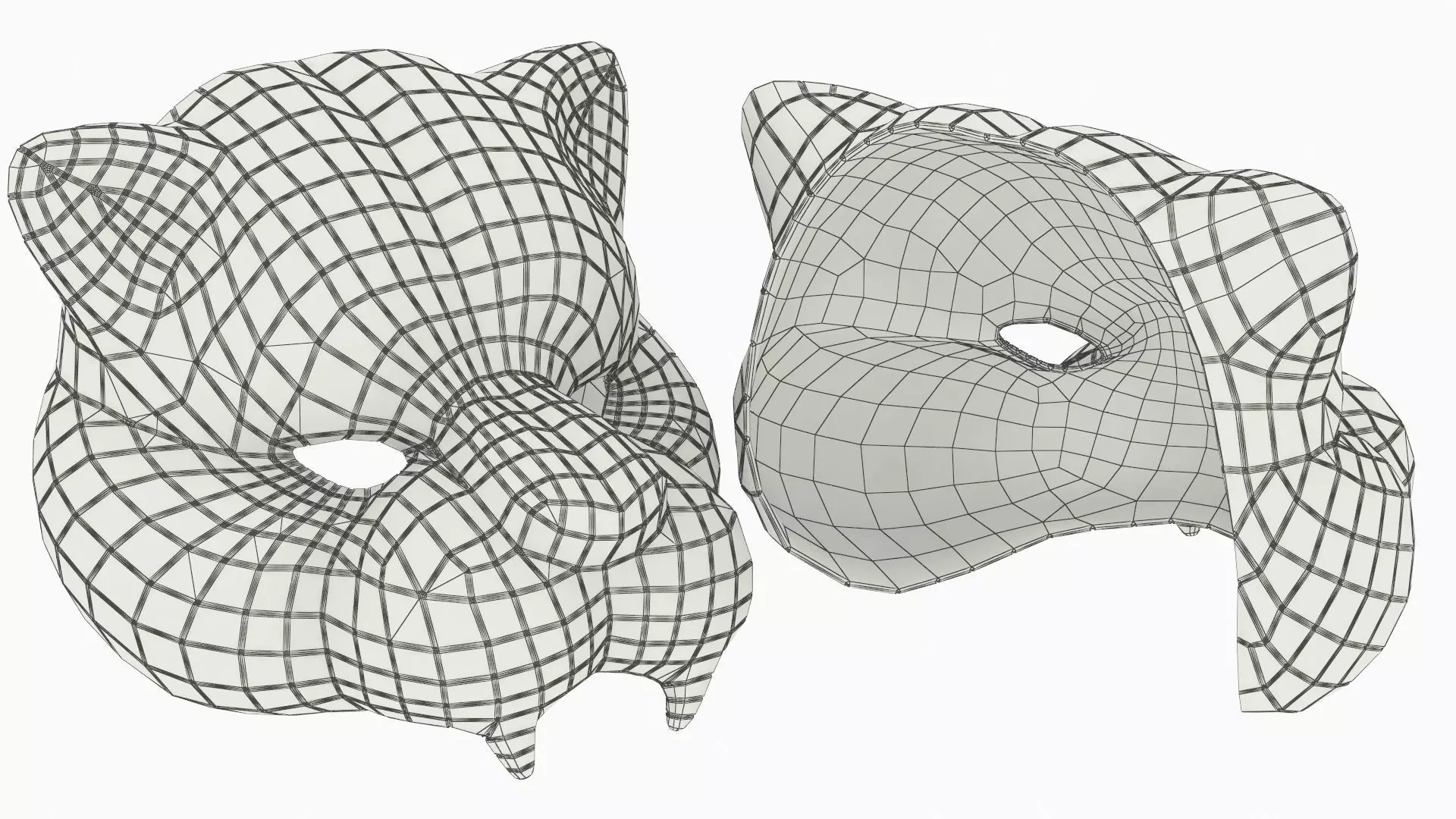 Mirror Panther Costume Mask Silver 3D model_7