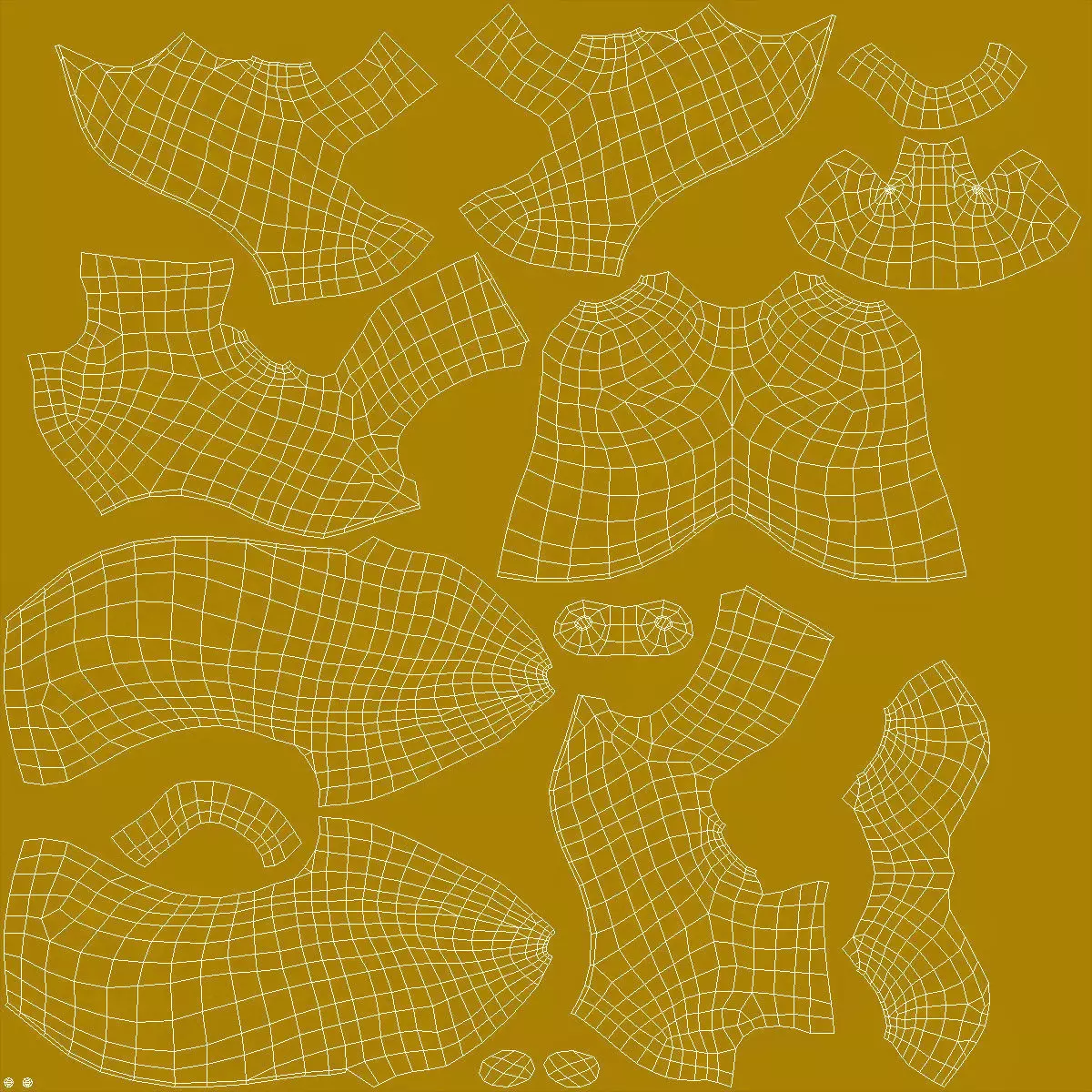 Geometric Bull Head Mask Gold on Head 3D model_9