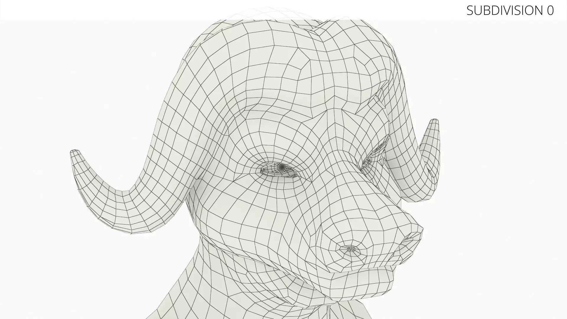 Geometric Bull Head Mask Gold on Head 3D model_6