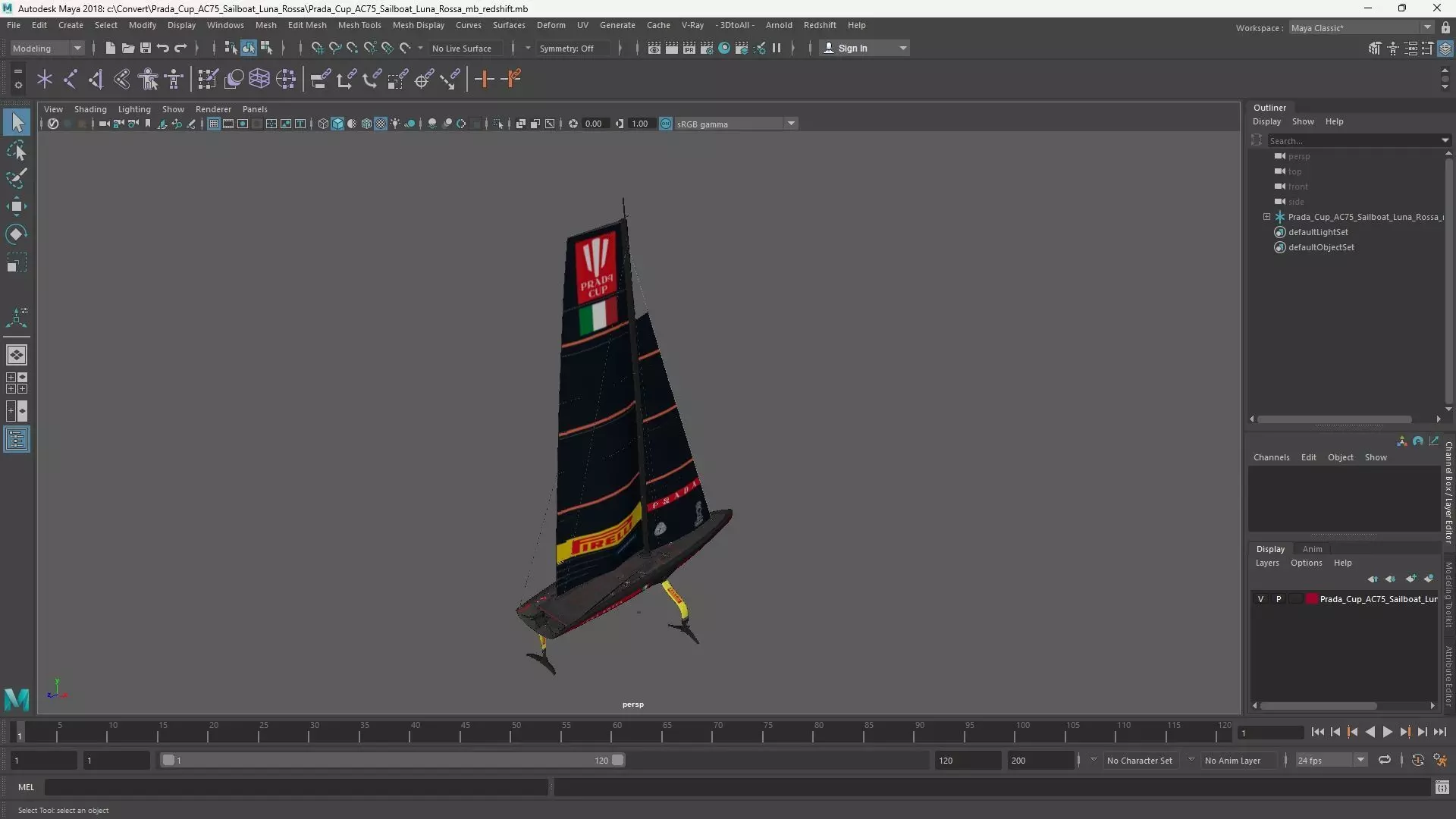 Prada Cup AC75 Sailboat Luna Rossa 3D model_13
