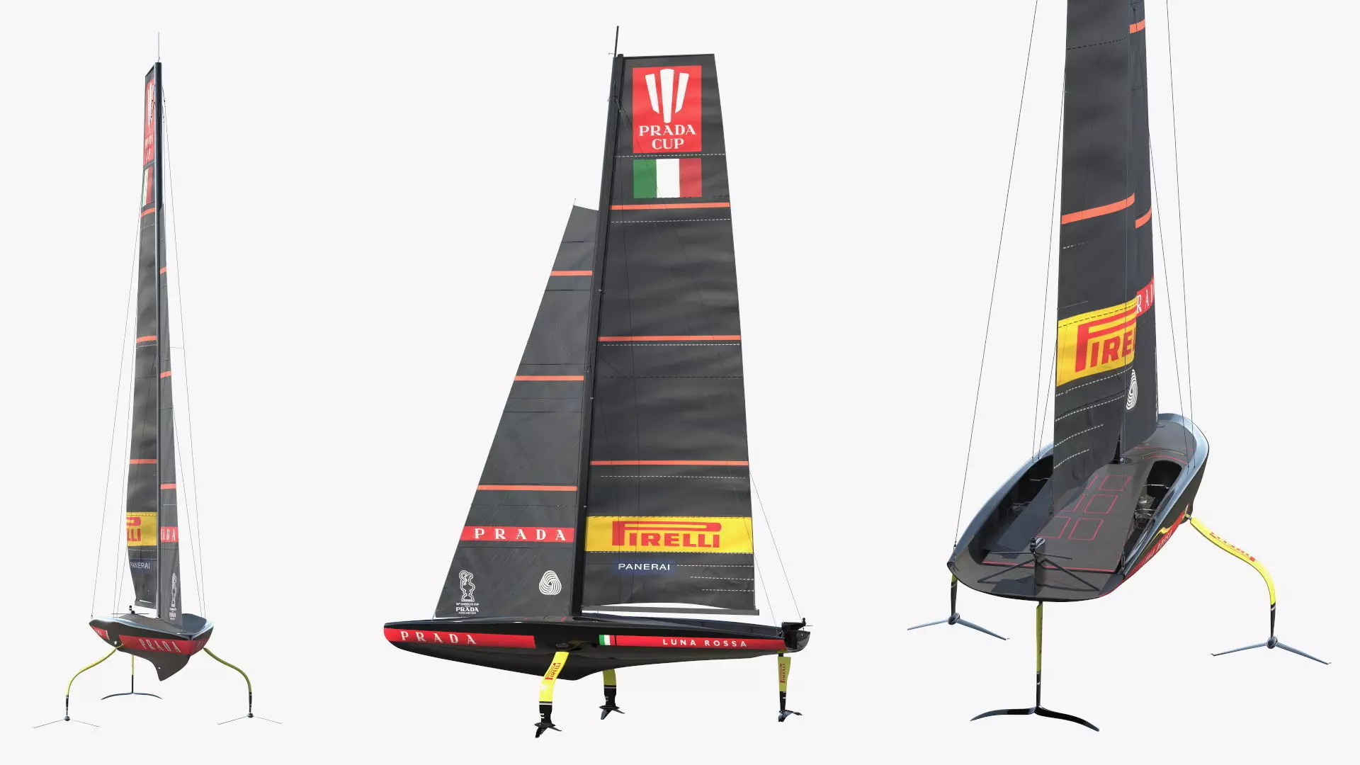 Prada Cup AC75 Sailboat Luna Rossa 3D model_2