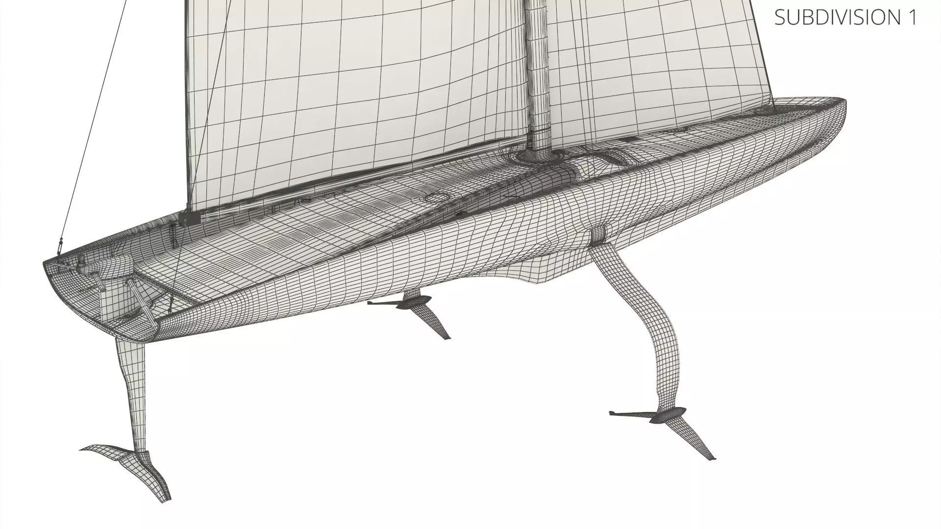 Prada Cup AC75 Sailboat Luna Rossa 3D model_9