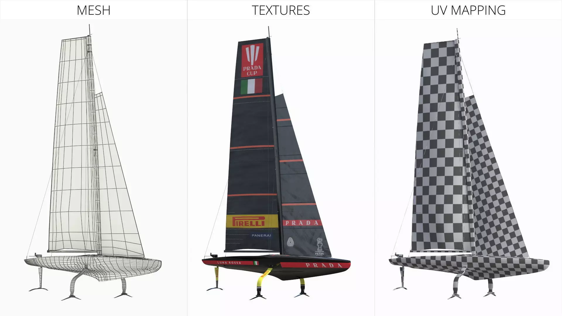 Prada Cup AC75 Sailboat Luna Rossa 3D model_7