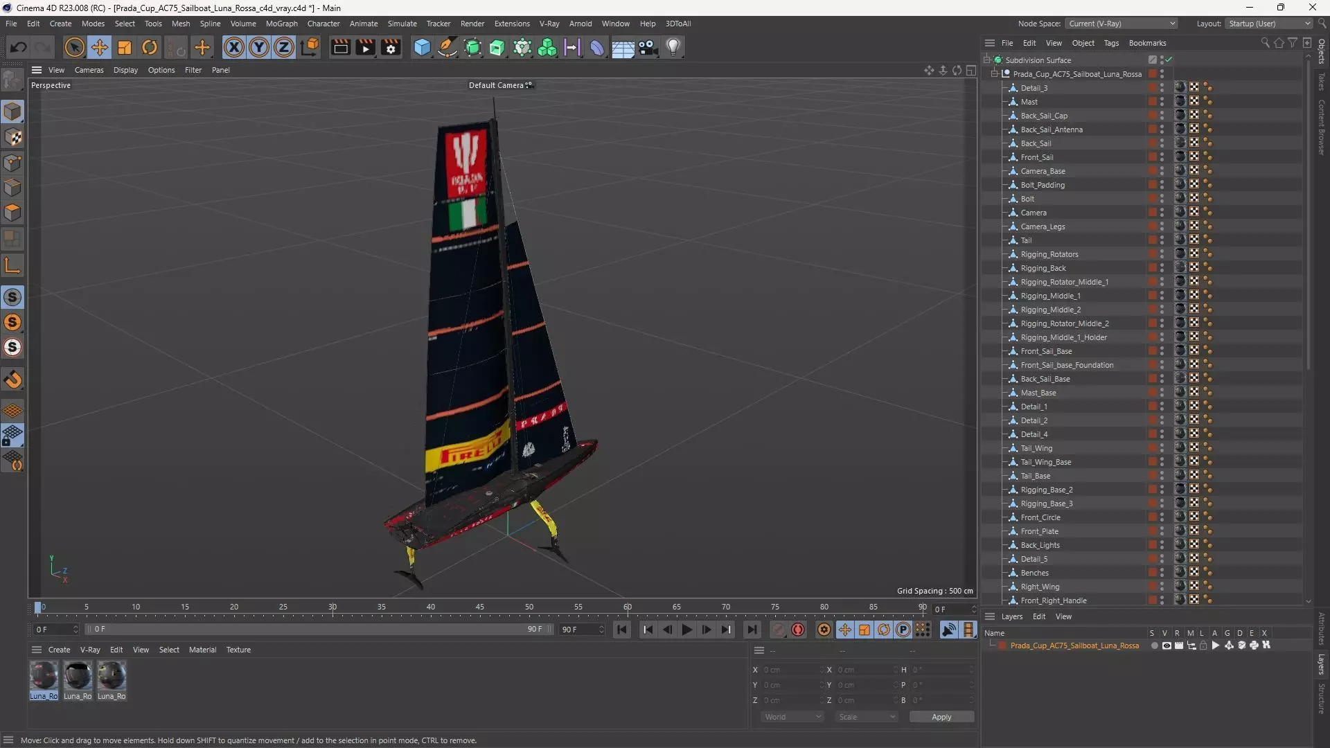 Prada Cup AC75 Sailboat Luna Rossa 3D model_14