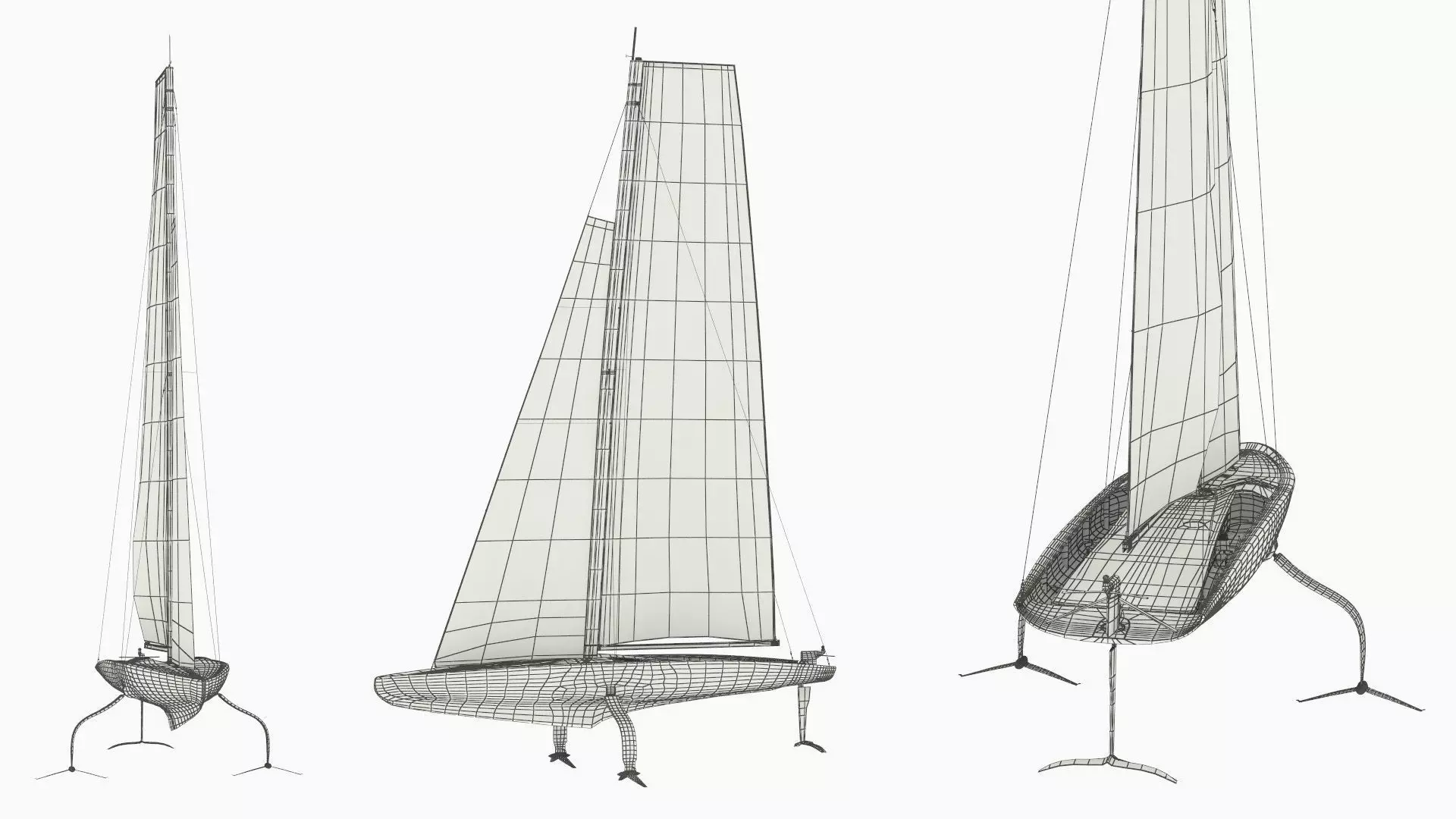 Prada Cup AC75 Sailboat Luna Rossa 3D model_10