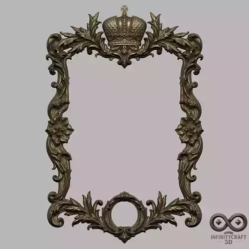 Free Royal Crown Frame  Ornate 3D STL for CNC or Print