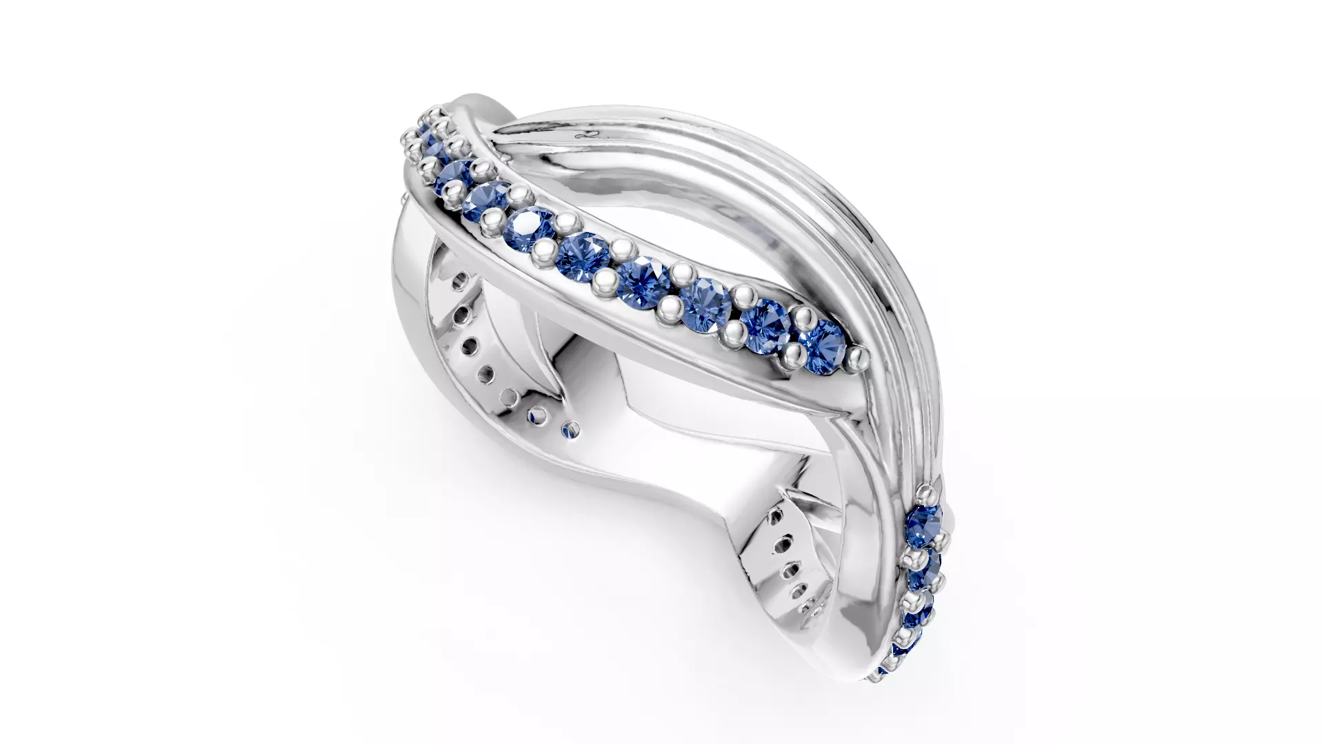 Rocks and Waves Ring 3D print model_8