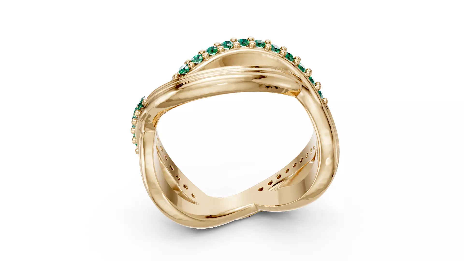 Rocks and Waves Ring 3D print model_3