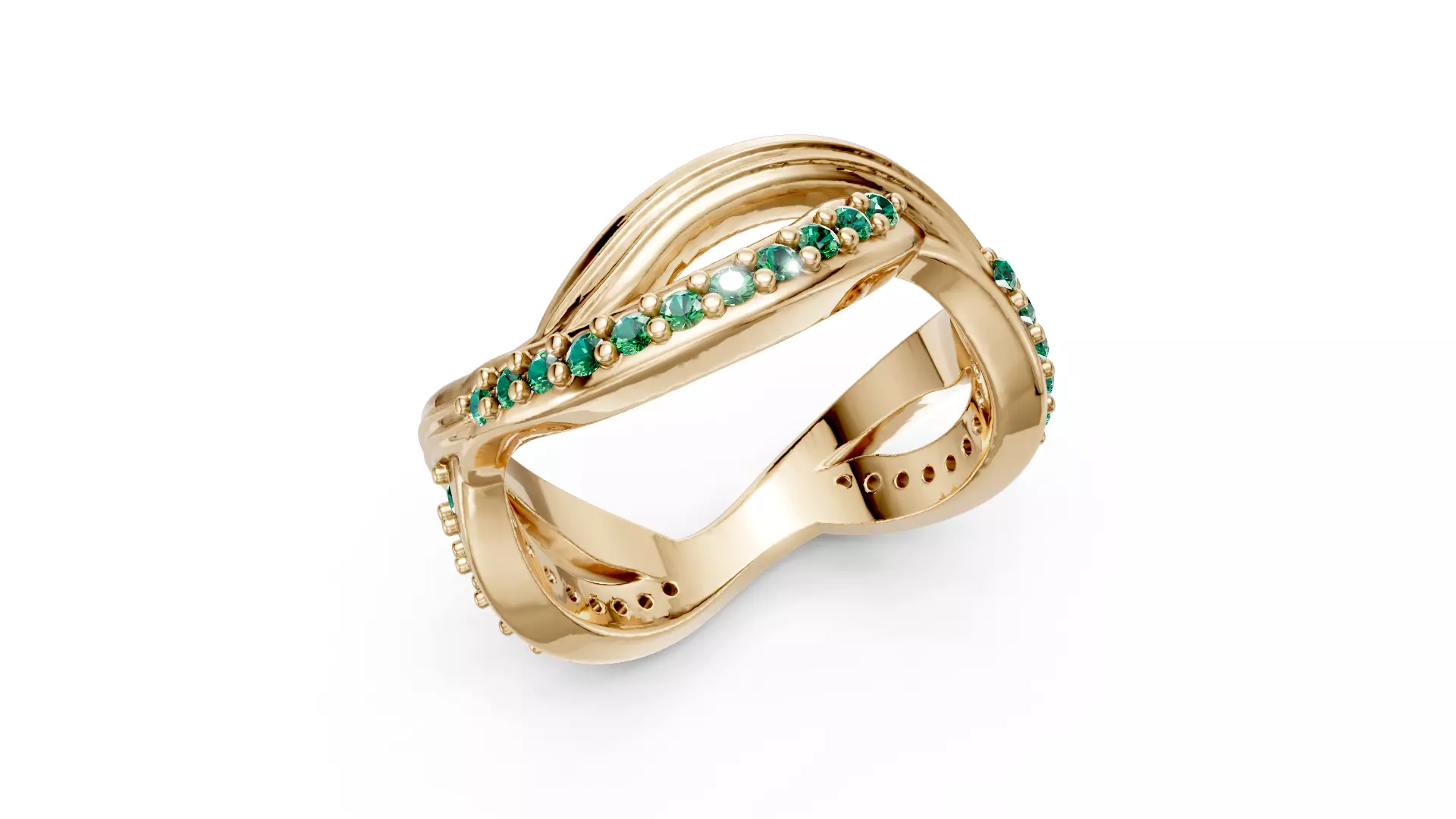 Rocks and Waves Ring 3D print model_6