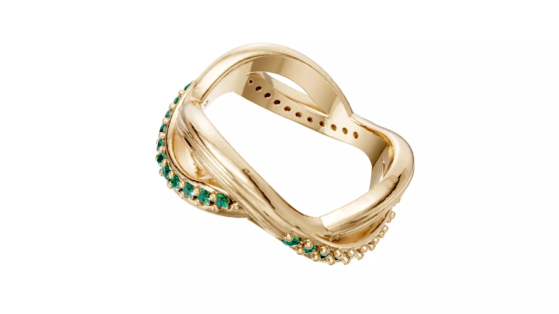 Rocks and Waves Ring 3D print model_5