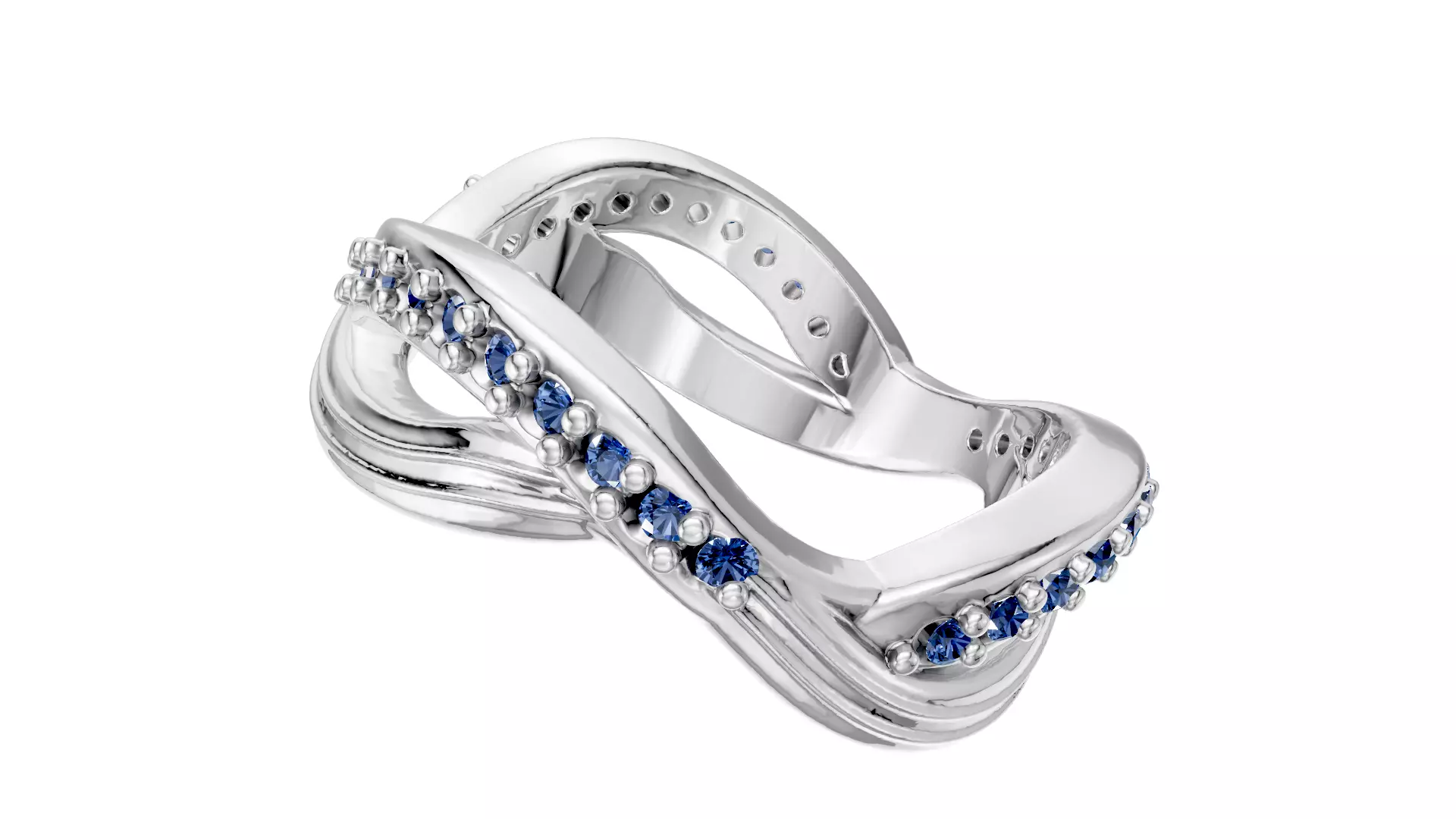 Rocks and Waves Ring 3D print model_10