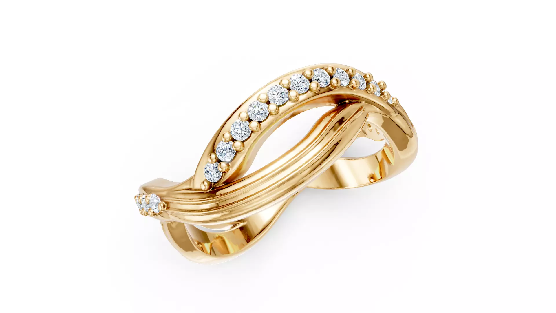 Rocks and Waves Ring 3D print model_13